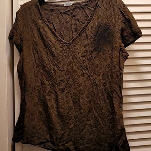 CP Shades Olive Green Embossed Top